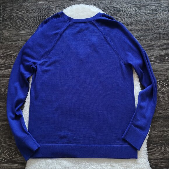 Banana Republic 💙 Extra Fine Merino Wool V-neck in Bright Royal Blue - Picture 4 of 9